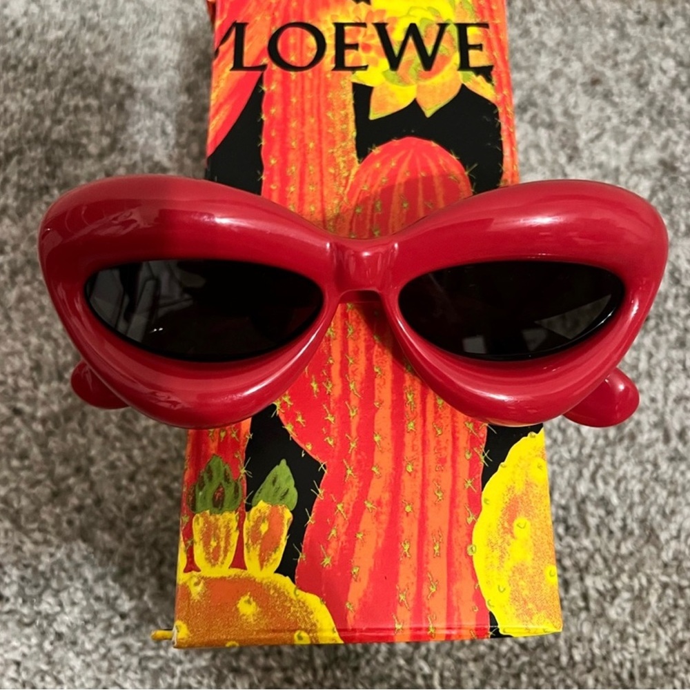 Loewe Red 55MM inflated Cat Eye Sunglasses